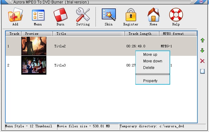 Aurora MPEG to DVD Burner v5.2.41