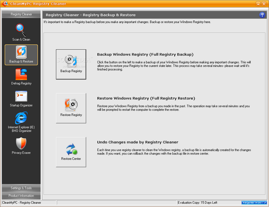 CleanMyPC Registry Cleaner v4.55