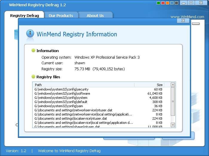 WinMend Registry Defrag v2.1.3