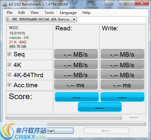 AS SSD Benchmark(SSD硬盘测速工具) v2.0.7316.34252