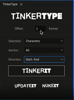 TinkerType(文字标题拆分动画制作AE脚本) v1.5