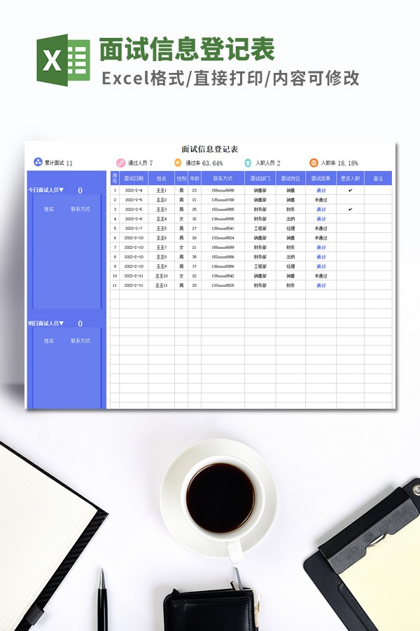 面试信息登记表模板 v1.13