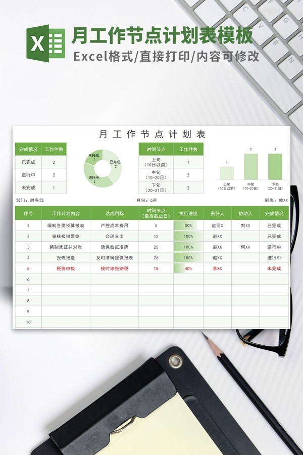 月工作节点计划表模板 v2.6