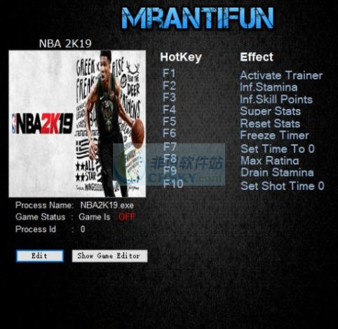 NBA2K19八项修改器 MrAntiFunv1.7 