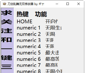 刀剑乱舞无双修改器 v32/67 