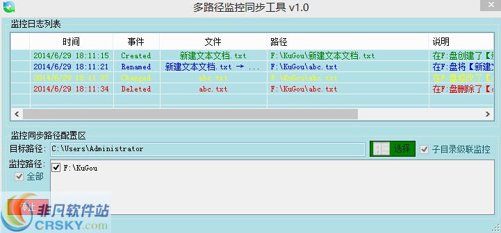 多路径监控同步工具 v1.5 