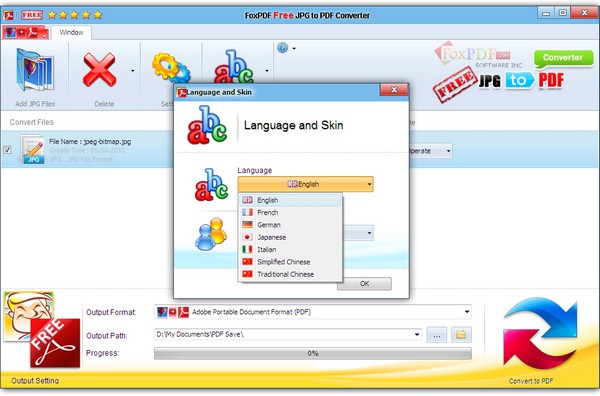 FoxPDF Free JPG to PDF Converter(JPG转PDF转换工具) v3.4 