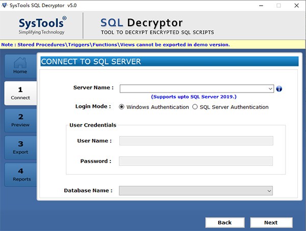 SysTools SQL Decryptor(SQL数据库解密工具) v5.5 